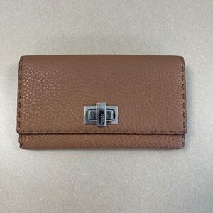 FENDI Selleria Leather Peekaboo Long Wallet  - Brown - Preowned